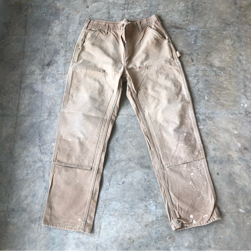 Vintage Carhartt Double Knee Carpenter Pants UNION MADE IN USA 34x32 Distressed